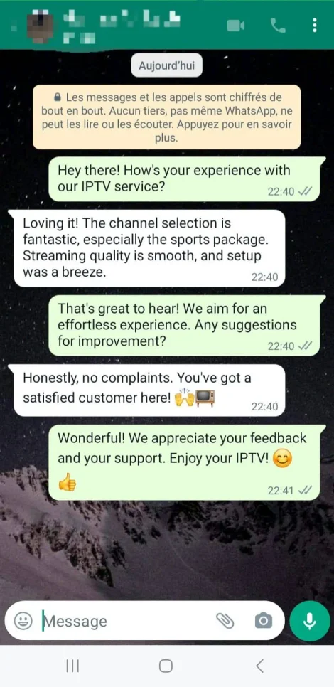 Conversation WhatsApp client 1