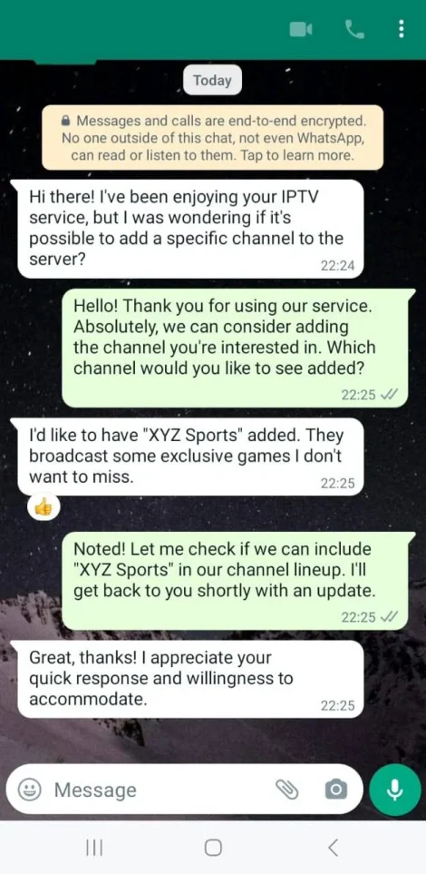 Conversation WhatsApp client 6